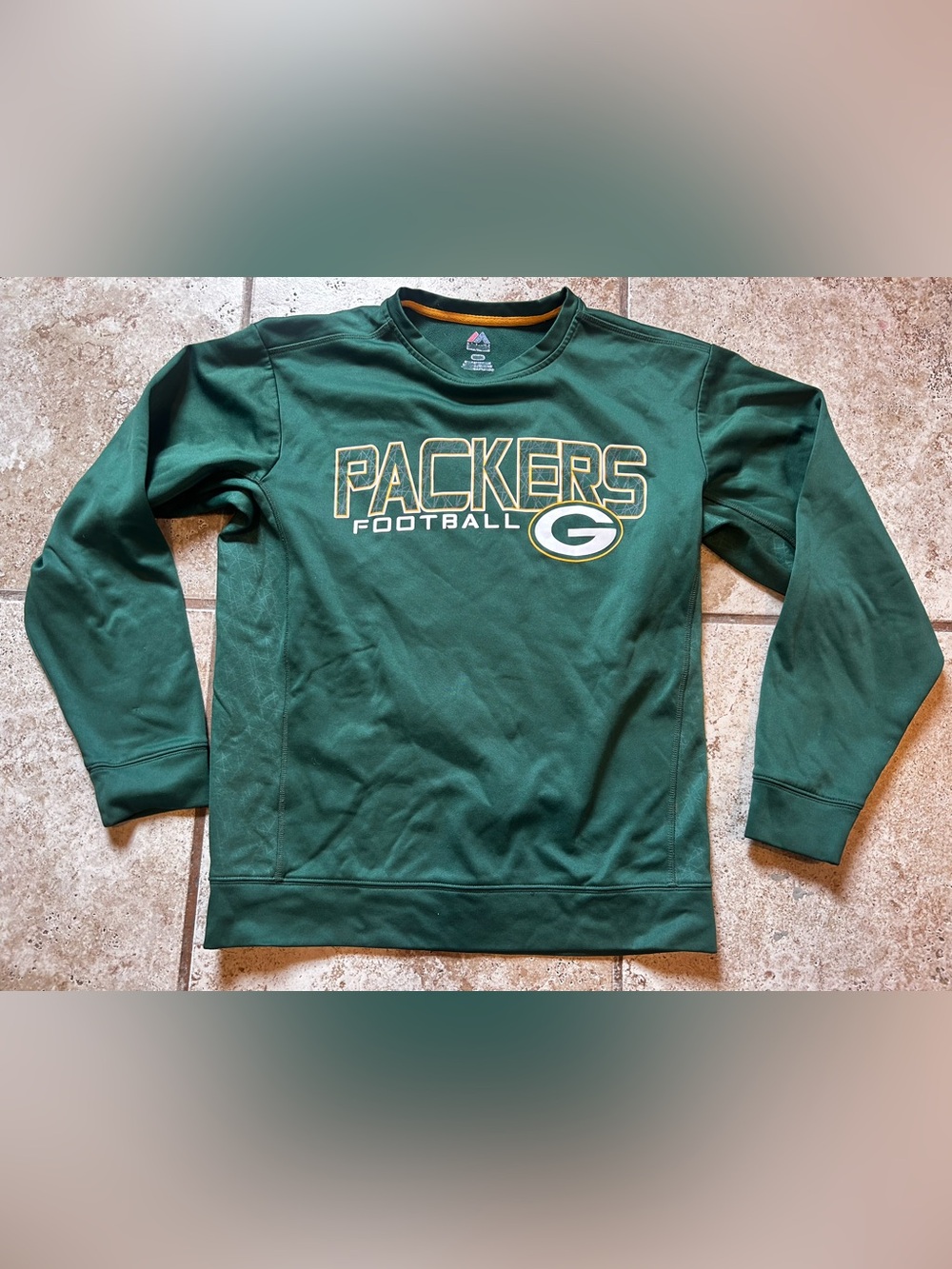 Vintage Green Bay Packers Sweatshirt Mens L Green Pullover Majestic Football NFL